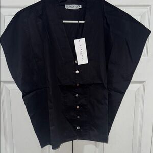 Harshman waverly Black boxy Button-Up Shirt